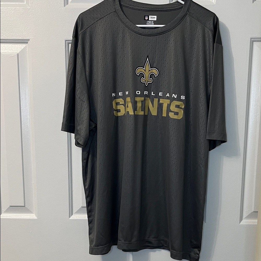 New Orleans Saints TX3 Cool NFL Team Apparel‎ Gray Shirt Size 2XL